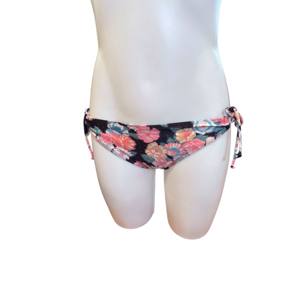 Women's O'Neill Floral Bikini Bottom L Black Multi-color